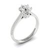 White Sapphire White Gold Round Engagement Ring Theia