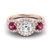 Diamond Rose Gold Three Stone Engagement Ring Springtime