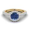 Blue Sapphire White Gold Two Tone Engagement Ring Regal