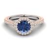 Blue Sapphire Rose Gold Two Tone Engagement Ring Regal