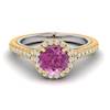 Pink Sapphire Yellow Gold Two Tone Engagement Ring Regal