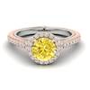 Yellow Sapphire Rose Gold Two Tone Engagement Ring Regal
