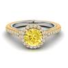 Yellow Sapphire Yellow Gold Two Tone Engagement Ring Regal