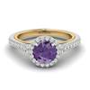 Amethyst White Gold Two Tone Engagement Ring Regal