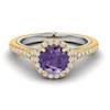 Amethyst Yellow Gold Two Tone Engagement Ring Regal