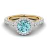 Aquamarine White Gold Two Tone Engagement Ring Regal