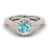 Aquamarine Rose Gold Two Tone Engagement Ring Regal