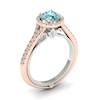 Aquamarine Rose Gold Two Tone Engagement Ring Regal