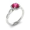 Pink Sapphire White Gold Halo Engagement Ring Floral Crown