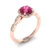 Pink Sapphire Rose Gold Halo Engagement Ring Floral Crown