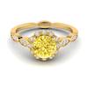Yellow Sapphire Yellow Gold Halo Engagement Ring Floral Crown