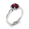 Garnet Ring White Gold Halo Floral Crown