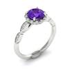 Amethyst White Gold Halo Engagement Ring Floral Crown