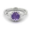 Amethyst White Gold Halo Engagement Ring Floral Crown