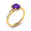 Amethyst Yellow Gold Halo Engagement Ring Floral Crown