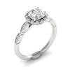 Diamond White Gold Halo Engagement Ring Floral Crown