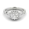 Diamond White Gold Halo Engagement Ring Floral Crown