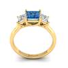 Blue Sapphire Yellow Gold Princess Cut Engagement Ring Capri