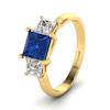 Blue Sapphire Yellow Gold Princess Cut Engagement Ring Capri