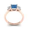 Blue Sapphire Rose Gold Princess Cut Engagement Ring Capri