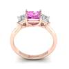 Pink Sapphire Rose Gold Princess Cut Engagement Ring Capri