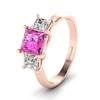 Pink Sapphire Rose Gold Princess Cut Engagement Ring Capri