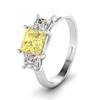 Yellow Sapphire White Gold Princess Cut Engagement Ring Capri