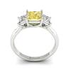 Yellow Sapphire White Gold Princess Cut Engagement Ring Capri