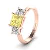 Yellow Sapphire Rose Gold Princess Cut Engagement Ring Capri