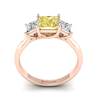 Yellow Sapphire Rose Gold Princess Cut Engagement Ring Capri