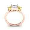 White Sapphire Rose Gold Princess Cut Engagement Ring Capri