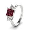 Garnet Ring White Gold Princess Cut Capri