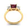 Garnet Ring Yellow Gold Princess Cut Capri