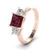 Garnet Ring Rose Gold Princess Cut Capri