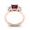 Garnet Ring Rose Gold Princess Cut Capri