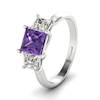 Amethyst White Gold Princess Cut Engagement Ring Capri
