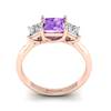 Amethyst Rose Gold Princess Cut Engagement Ring Capri