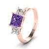 Amethyst Rose Gold Princess Cut Engagement Ring Capri
