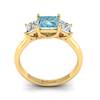 Aquamarine Yellow Gold Princess Cut Engagement Ring Capri