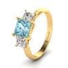 Aquamarine Yellow Gold Princess Cut Engagement Ring Capri