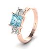 Aquamarine Rose Gold Princess Cut Engagement Ring Capri