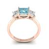 Aquamarine Rose Gold Princess Cut Engagement Ring Capri