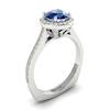 Blue Sapphire White Gold Halo Engagement Ring Edelweiss