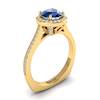 Blue Sapphire Yellow Gold Halo Engagement Ring Edelweiss