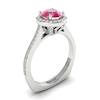 6.5mm Natural Pink Ceylon Sapphire on 18k White Gold Band