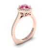 Pink Sapphire Rose Gold Halo Engagement Ring Edelweiss