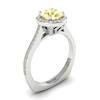 Yellow Sapphire White Gold Halo Engagement Ring Edelweiss