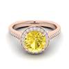 Yellow Sapphire Rose Gold Halo Engagement Ring Edelweiss