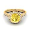Yellow Sapphire Yellow Gold Halo Engagement Ring Edelweiss