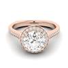 White Sapphire Rose Gold Halo Engagement Ring Edelweiss